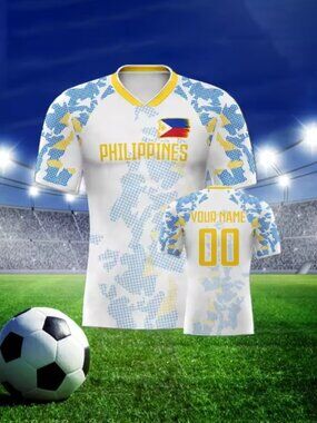 Philippines Soccer Jersey Personalized Name Number, National Team Football Shirt